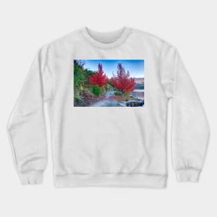 Reflective Beauty: Autumn Trees by the Lake Crewneck Sweatshirt